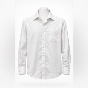 Men’s Classic White Dress Shirt – Size L